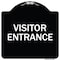 Signmission Entrance Visitor Entrance Heavy-Gauge Aluminum Architectural Sign, 18" H, BW-1818-24093 A-DES-BW-1818-24093 - alternate 1